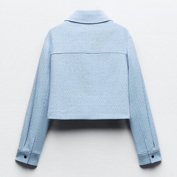 Zara Cropped Textured Jacket - Picture 4 of 16